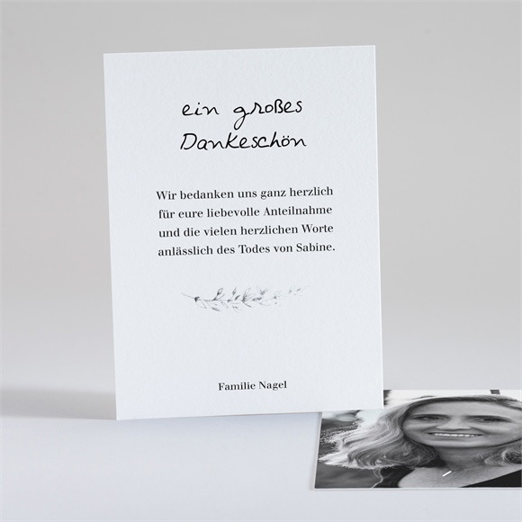 Trauerdanksagung Erinnerungsstück - Hochkant ref.N28158