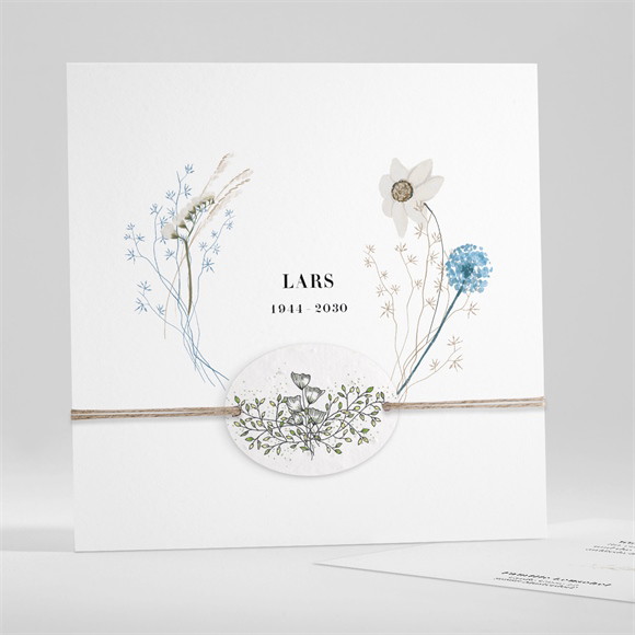 Trauerdanksagung Blumenornament - Saatpapier ref.N351425