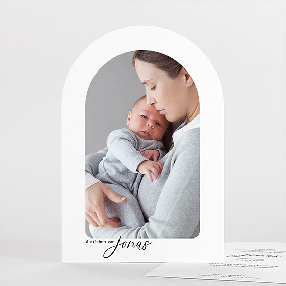 Geburtskarte moderne zärtlichkeit-halbrund