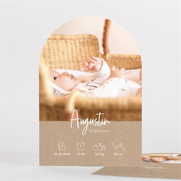 Geburtskarte Moderne Piktogramme - Halbrund ref.N27179