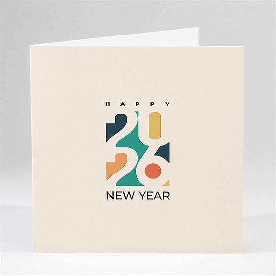 Weihnachtskarte Buntes Jahr