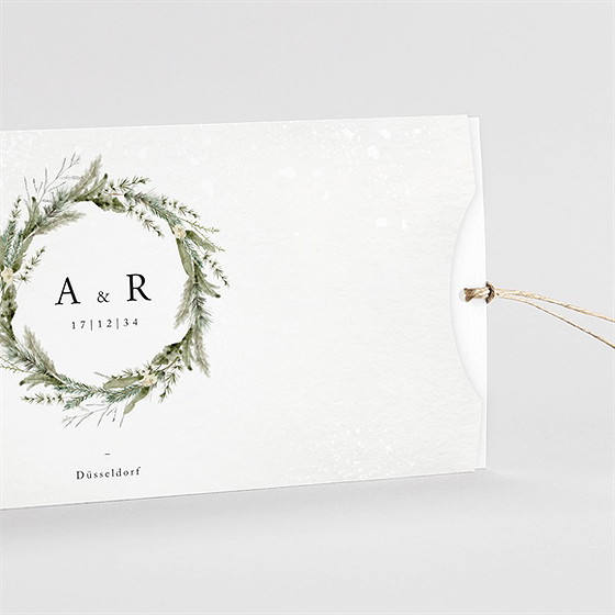 Hochzeitseinladung Winterkrone - Etui