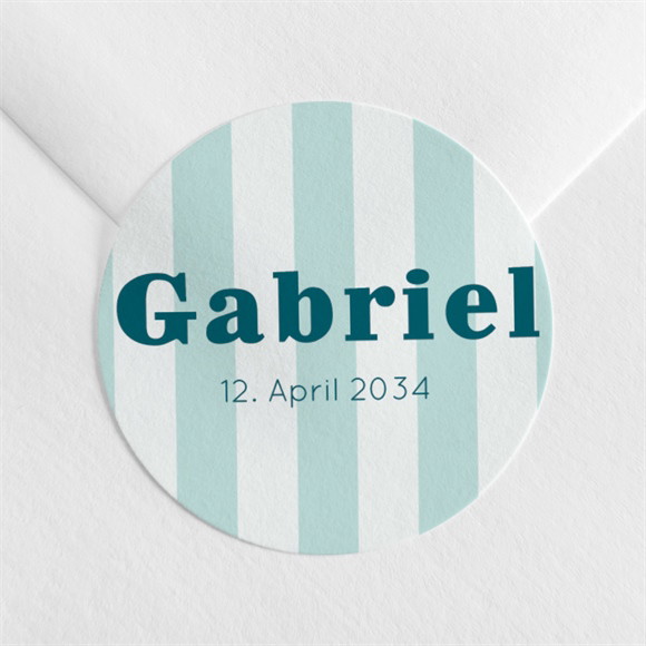 Sticker Geburt Blau gestreift ref.N3602501