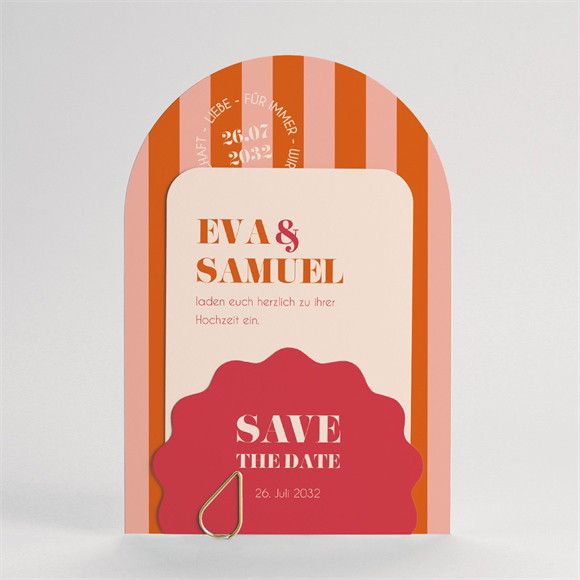 Hochzeitseinladung Orange & Fuchsia ref.D20101