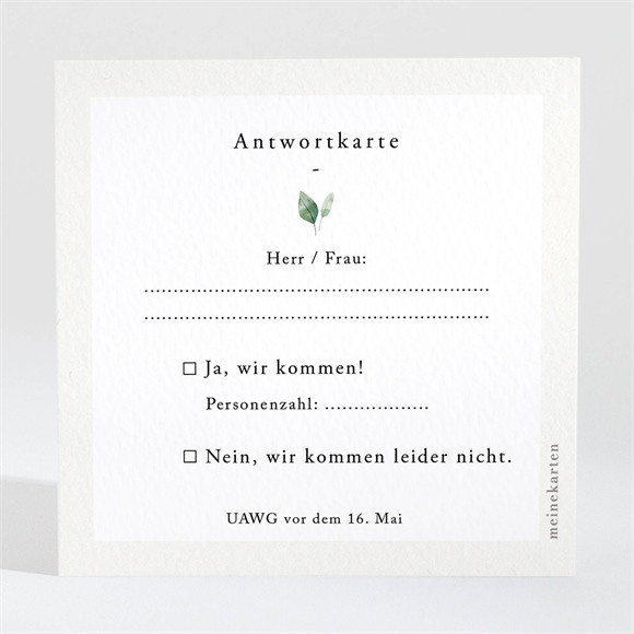 Antwortkarte Hochzeit Smaragdgrün ref.N3002015