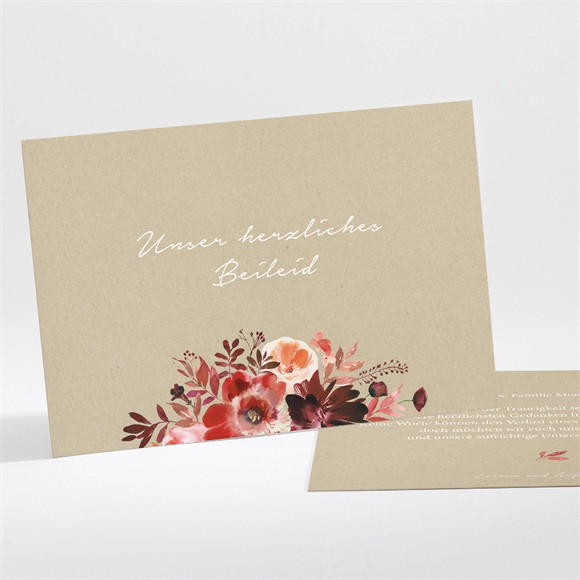 Beileidskarte Trauer Herbstblumen ref.N111381