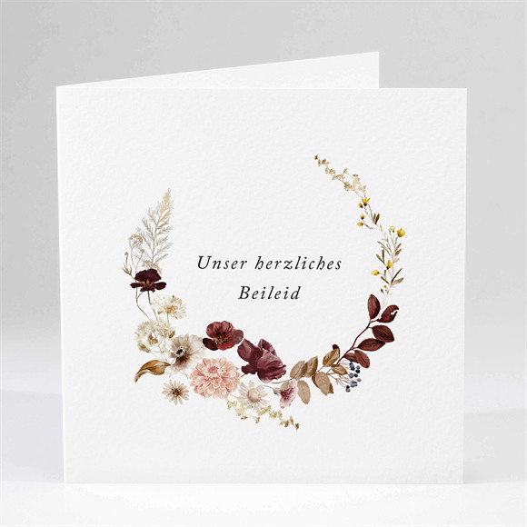 Beileidskarte Trauer Aquarellblumen ref.N451683