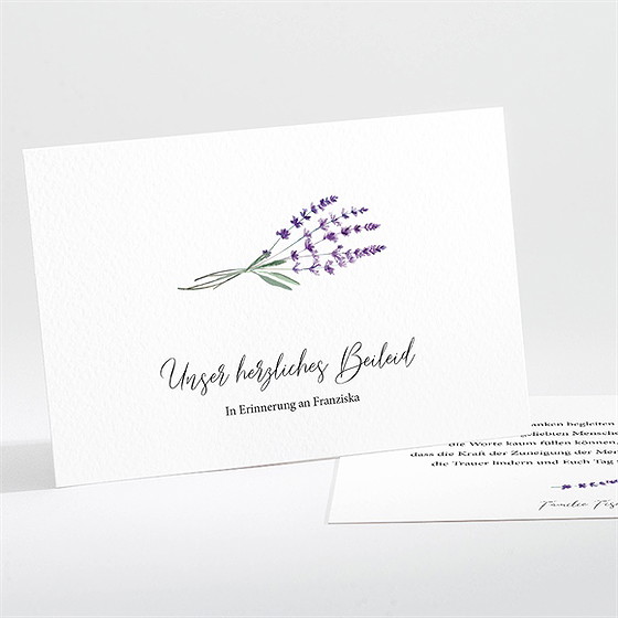 Beileidskarte Trauer Lavendelzweig