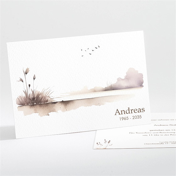 Trauerkarte Zarte Aquarelllandschaft