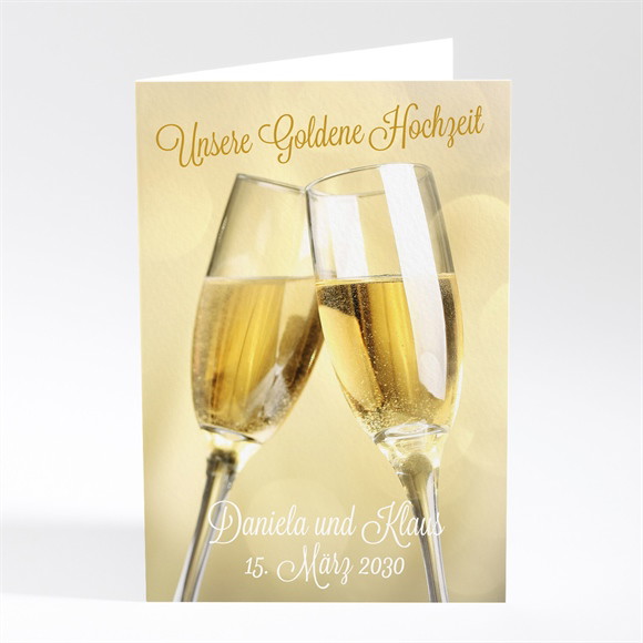 Einladung Hochzeitsjubiläum Champagnergläser Klappkarte ref.N401936