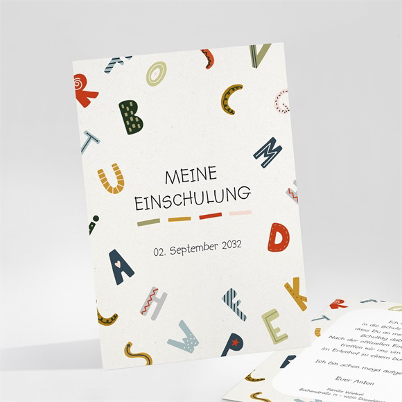 Einladungskarte Einschulung ABC der Schule ref.N251177