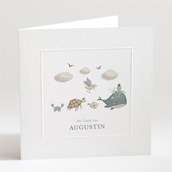 Einladung Taufe Kleine Meerestiere