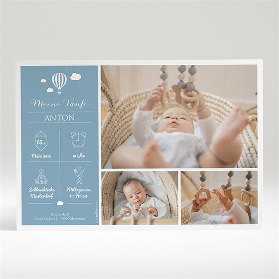 Einladung Taufe Mein Kleiner Heißluftballon