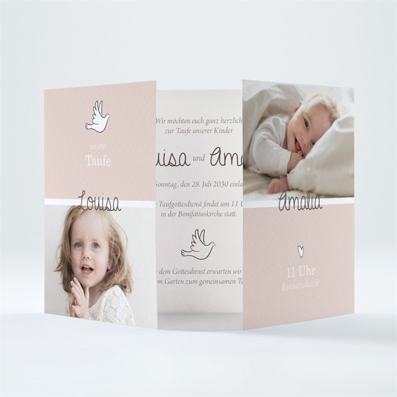 Einladung Taufe Kleine Schwestern Doppelklapp ref.N701143
