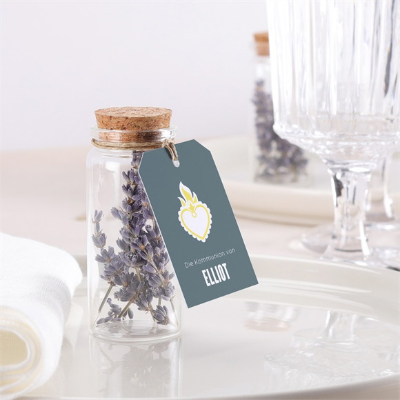 Glasfläschchen mit Korken Kommunion Heiliges Herz Anhänger ref.N2911228