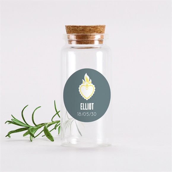 Glasfläschchen mit Korken Kommunion Heiliges Herz Sticker ref.N3602570
