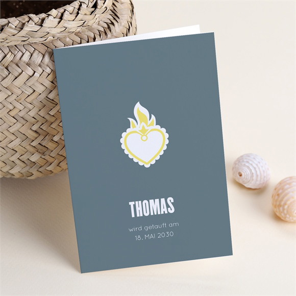 Einladung Taufe Brennendes Herz ref.N401931