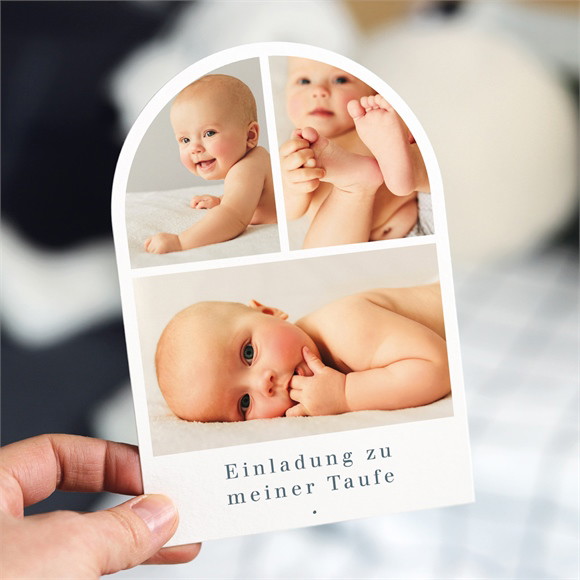 Einladung Taufe Fotovielzahl halbrund ref.N27168
