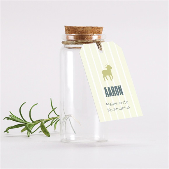 Glasfläschchen mit Korken Kommunion Lamm Anhänger ref.N2911238