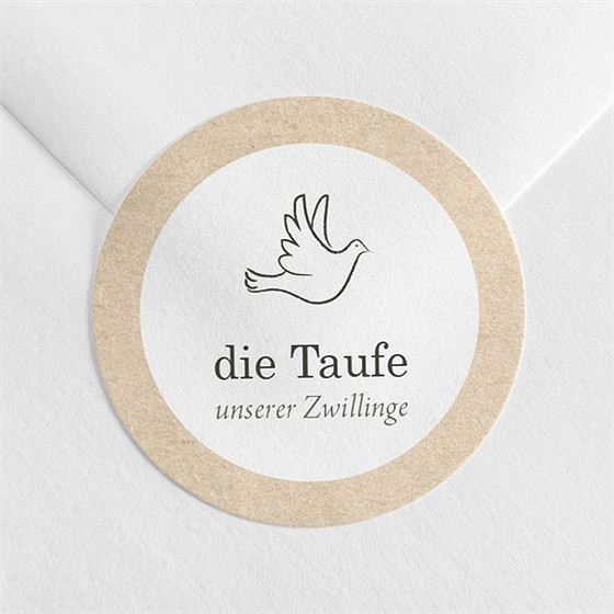 Aufkleber Taufe Zwillingsillustrationen
