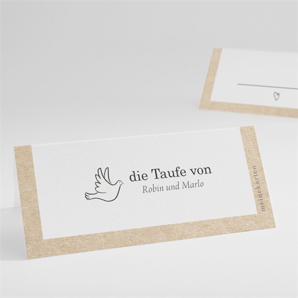 Tischkarte Taufe Zwillingsillustrationen ref.N440952