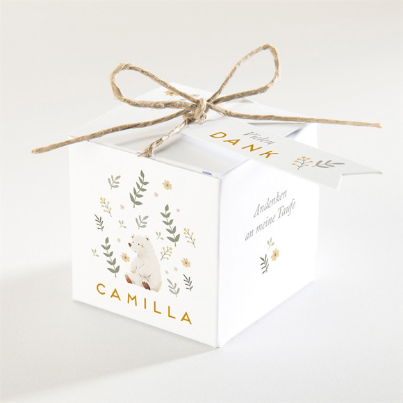 Geschenkbox Taufe Weißer Bär - Prägung ref.N340705