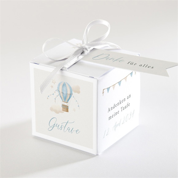 Geschenkbox Taufe Heißluftballon Blau ref.N340707
