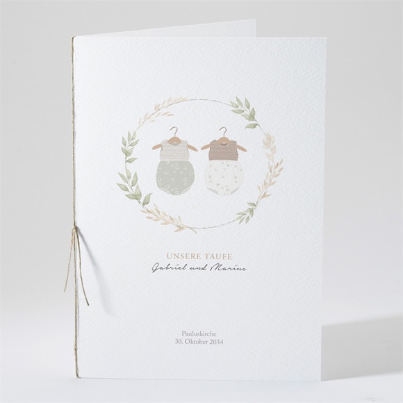 Kirchenheft Taufe Zwillingsbody ref.N491425