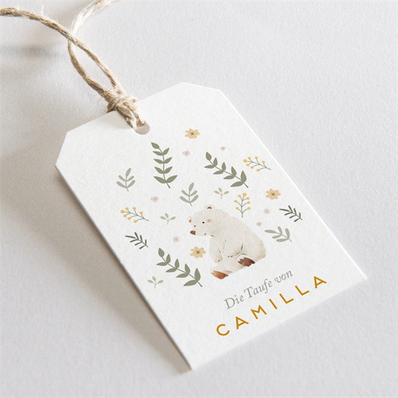 Geschenkanhänger Taufe Weißer Bär ref.N291789