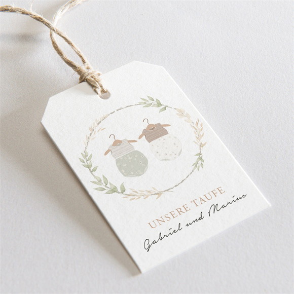 Geschenkanhänger Taufe Zwillingsbody ref.N291795