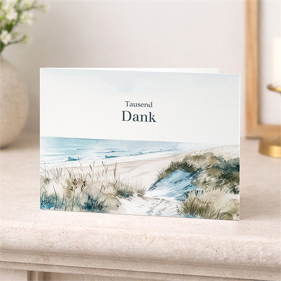Trauerdanksagung Aquarelllandschaft Querformat