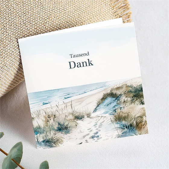 Trauerdanksagung Aquarelllandschaft Klappkarte