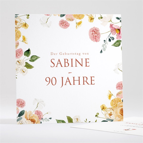 Geburtstagseinladung Pastellblumen 90 Jahre ref.N351680