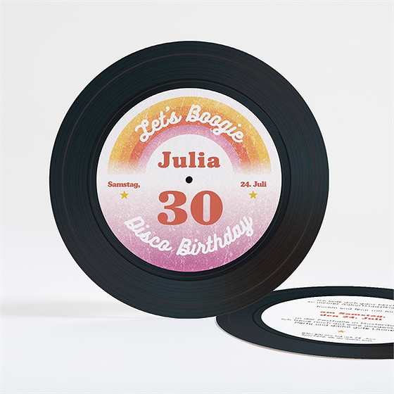 Geburtstagseinladung Vintage Schallplatte 30 Jahre