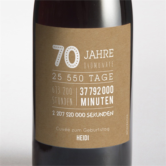 Flaschenetikett Geburtstag Countdown 70 Jahre réf.N3002277