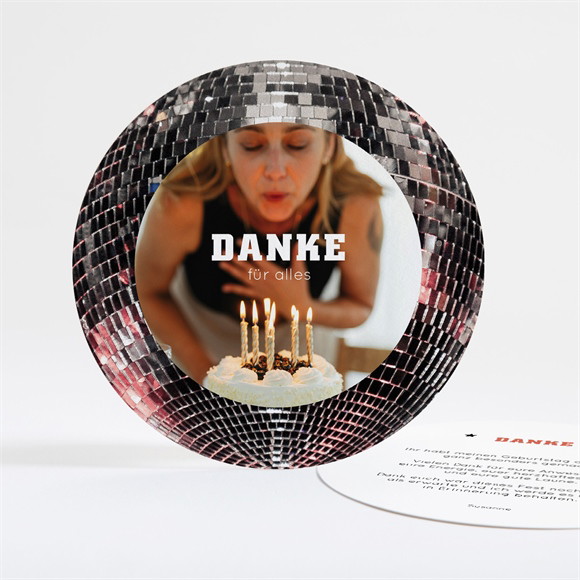 Dankeskarte Geburtstag Discokugel 50 Jahre réf.N321303