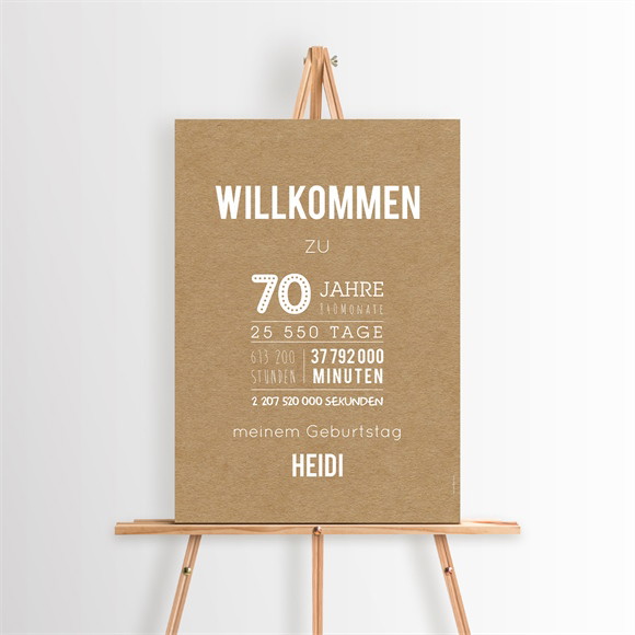 Willkommensschild Geburtstag Countdown 70 Jahre réf.N260657