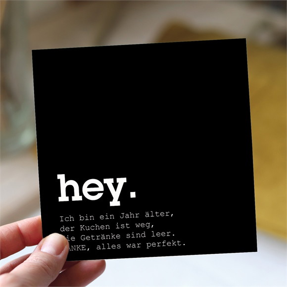 Dankeskarte Geburtstag Hey 40 Jahre réf.N351701