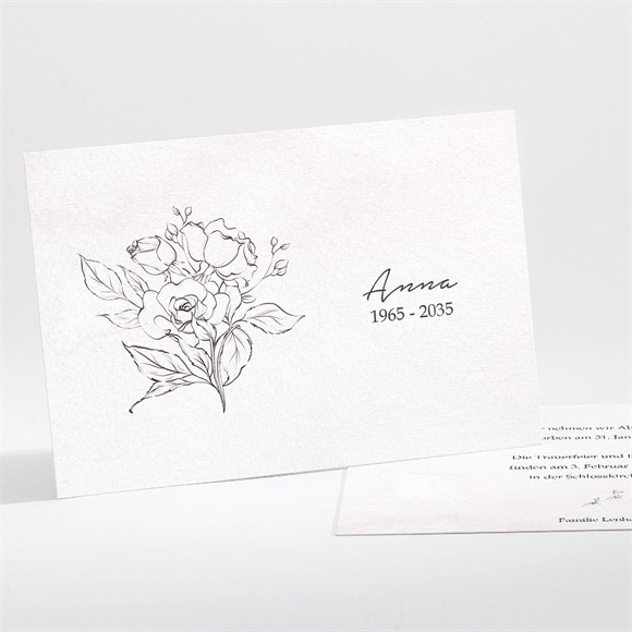Trauerkarte Florale Zeichnung ref.N111393