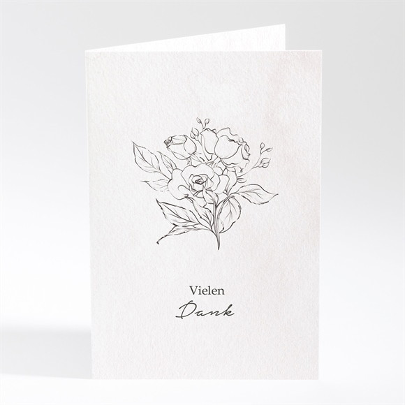 Trauerdanksagung Florale Zeichnung - Klappkarte ref.N401943