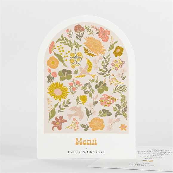 Menükarte Hochzeit Peace and Love réf.N27156